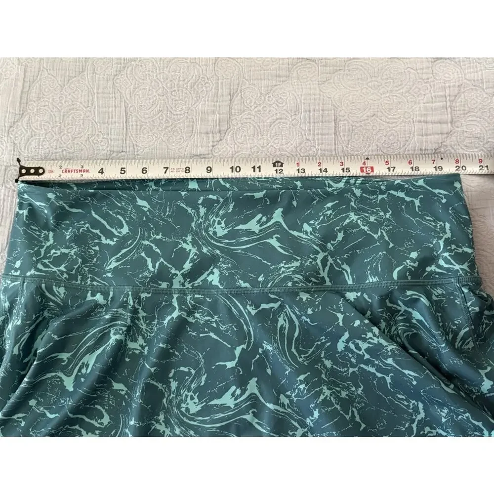 Athleta‎ Ace Printed Tennis Pickleball Skort 2X Teal Blue Ripple Print Pull On